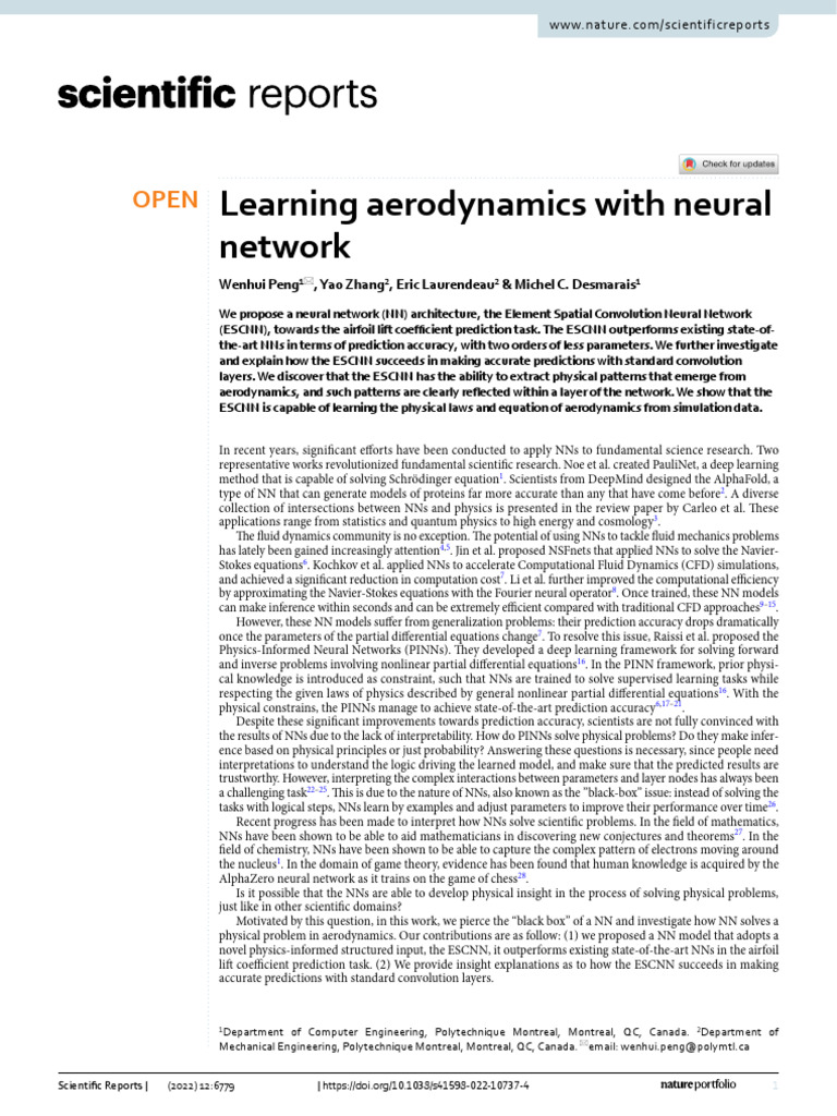 4 - Learning Aerodynamics With Neural Network | PDF | Lift (Force ...