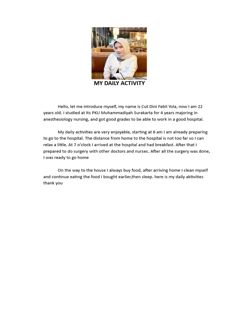 Daily Routine of a Nursing Student | PDF