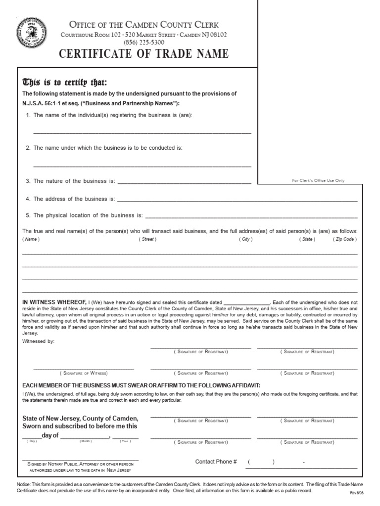 Business Trade Name 808.Pmd | PDF | Affidavit | Common Law
