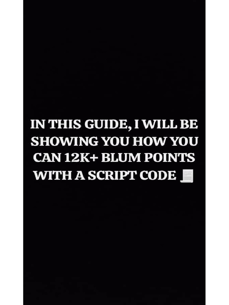 Cheat Code To Get 12k+ Blum | PDF