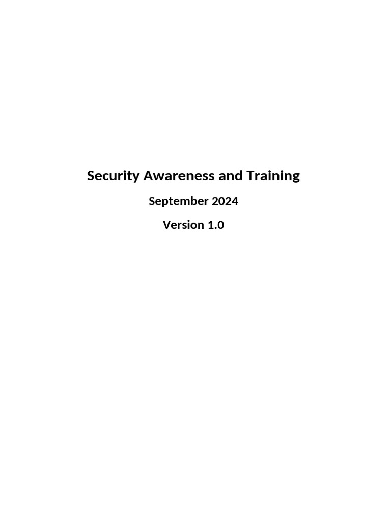 Security Awareness Training Policy 2024 | PDF | Information | Access ...