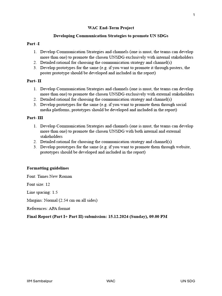 WAC End Term Project Part II | PDF