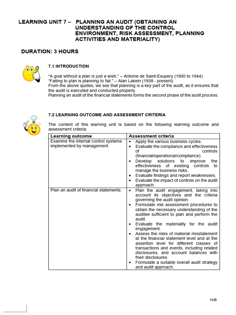Audit Planning and Risk Assessment Guide | PDF | Audit | Financial Audit