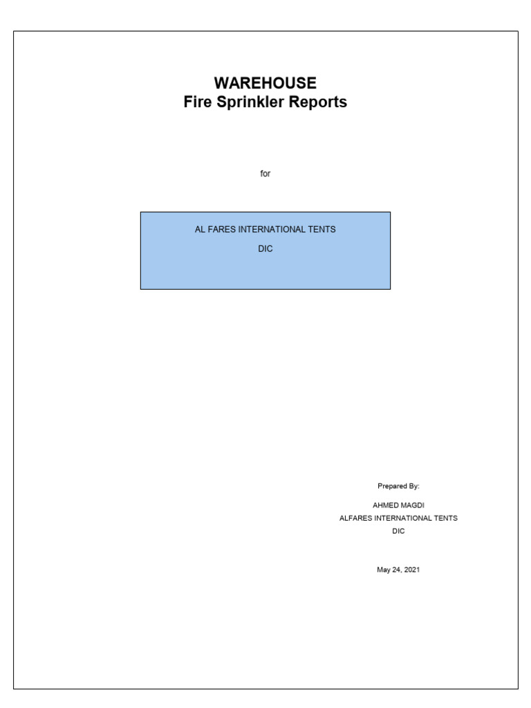 Warehouse hydraulic calculation water demand | PDF | Fire Sprinkler ...