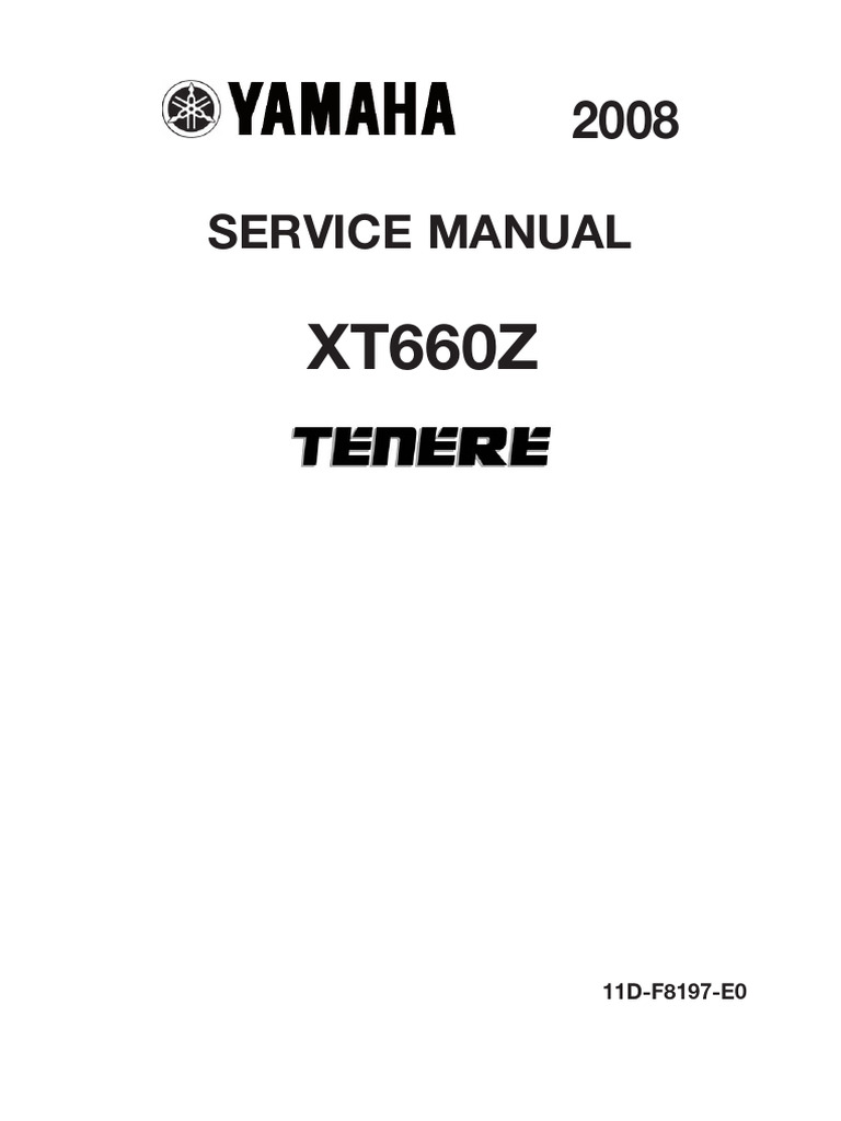 Yamaha XT660Z Service Manual 2008 | PDF | Throttle | Carburetor