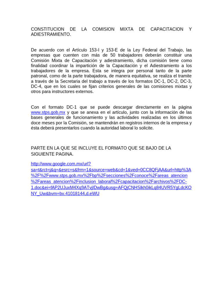 CONSTITUCIÓN DE LA COMISIÓN MIXTA | PDF