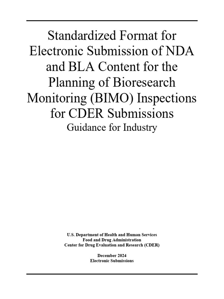 BIMO Inspection Submission Guidelines | PDF | Food And Drug ...