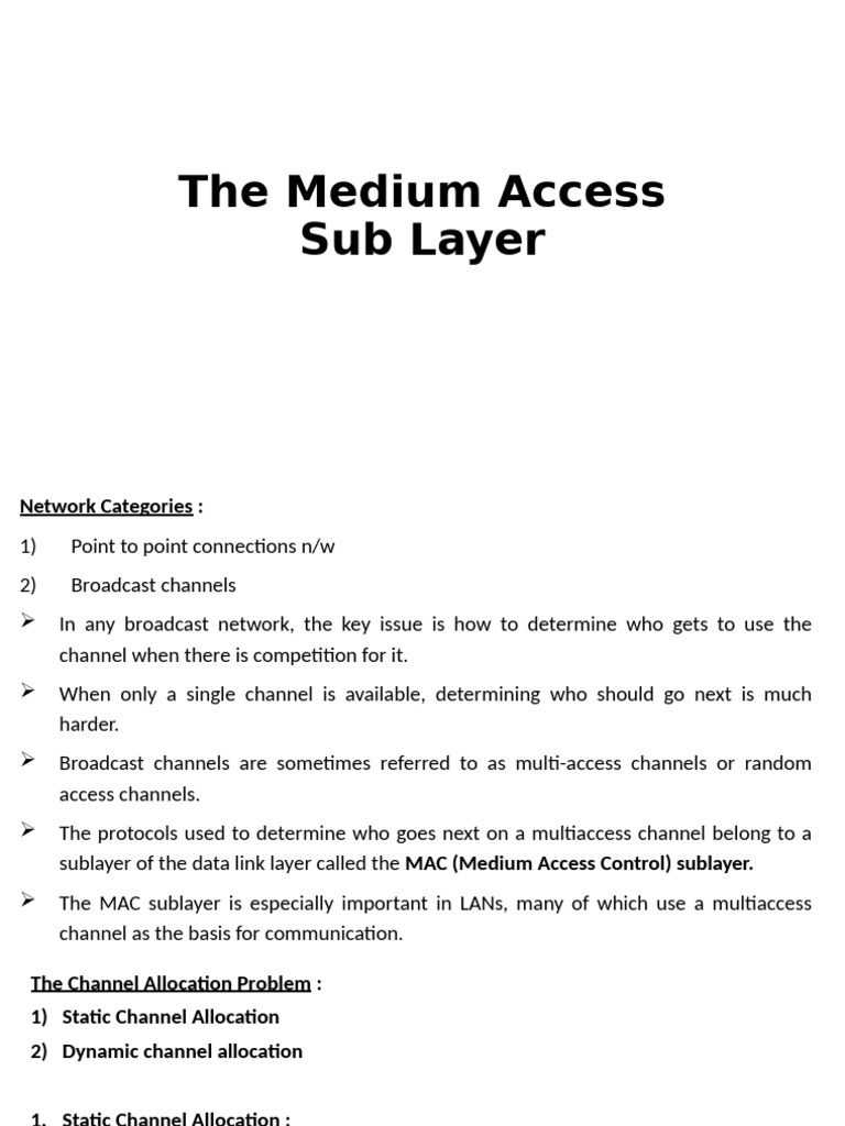 Understanding MAC Protocols in Networking | PDF | Channel Access Method ...
