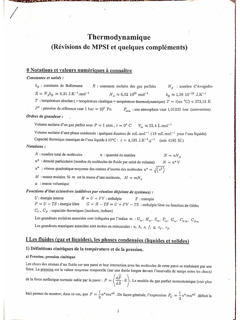 Thermo MPSI | PDF