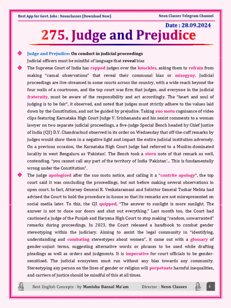 Judicial Conduct and Bias Awareness | PDF | Misogyny | Judge