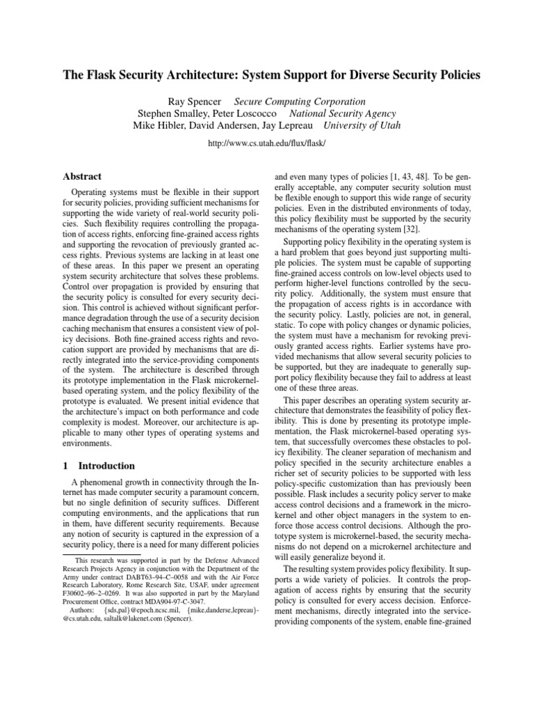 Flask Security Architecture Overview | PDF | Kernel (Operating System ...