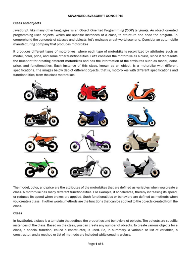 ADVANCED JAVASCRIPT CONCEPTS | PDF | Class (Computer Programming ...