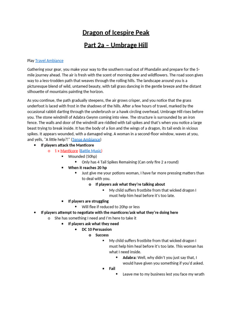Umbrage Hill Adventure Guide | PDF