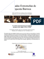 Dossier II Jornadas Extremeñas de orquesta Barroca