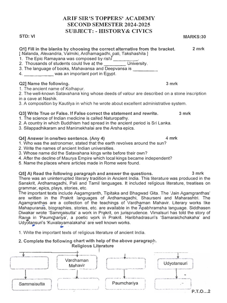 6th History Paper 3 Pdf Languages Of India