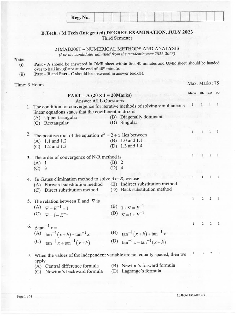 Math Sem QP 2 | PDF
