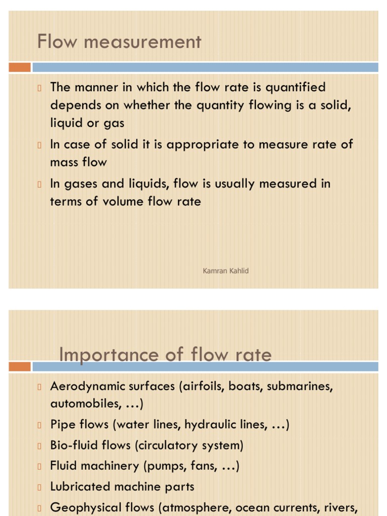 Flow Measurement | PDF | Flow Measurement | Laminar Flow