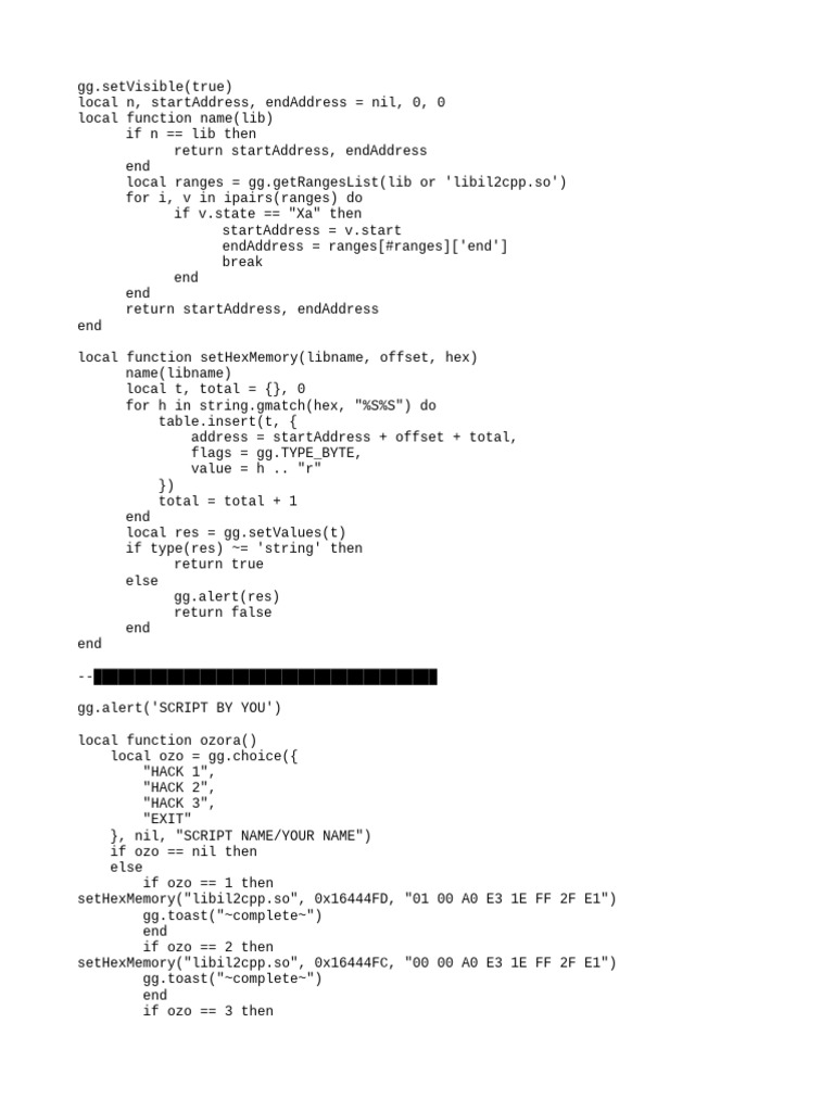 Lua Script for Game Hacking | PDF