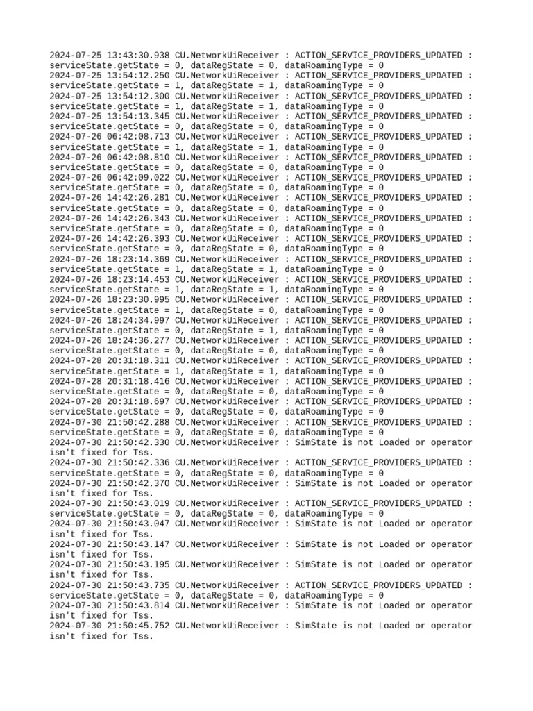 Network State Updates Log | PDF