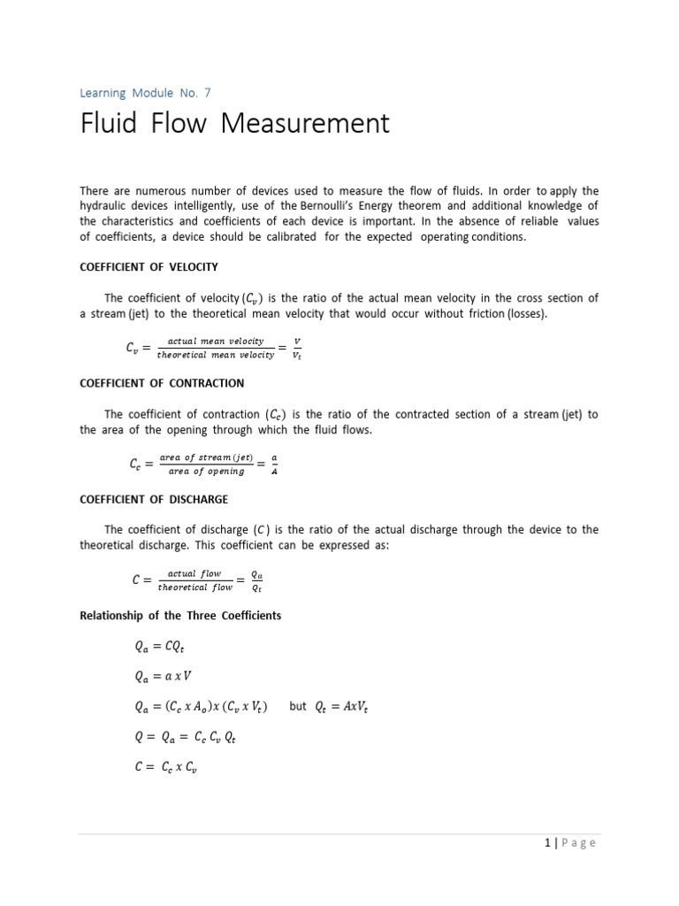Fluid Flow Measurement Techniques | PDF | Flow Measurement | Fluid Dynamics