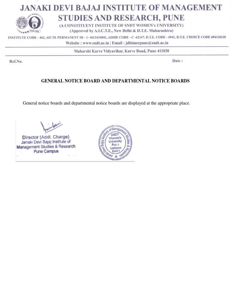 General Notice Board and Departmental Notice Boards | PDF