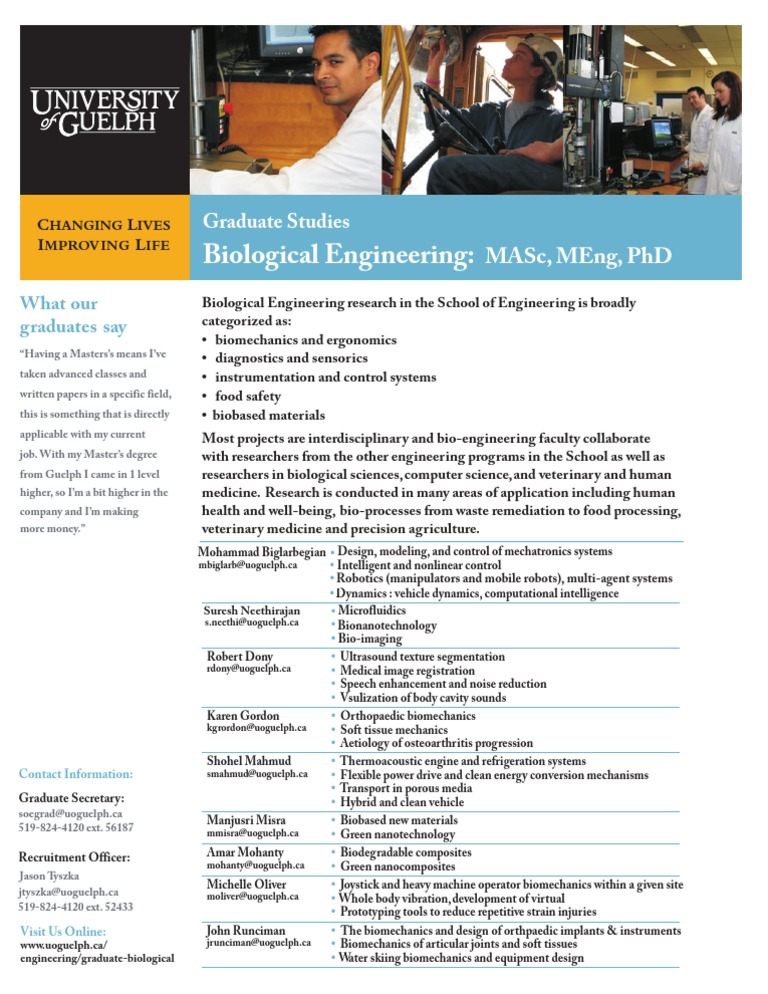 Biological Engineering Research Overview | PDF
