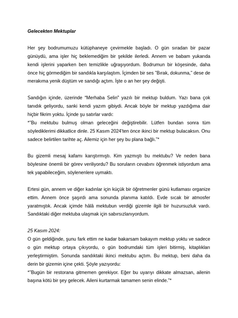 Gelecekten Mektuplar PDF