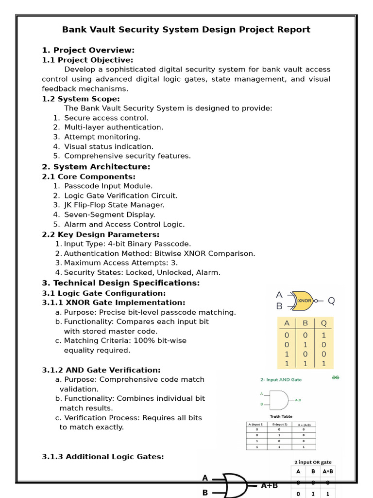 Bank Vault Security System Design | PDF | Logic Gate | Computer Engineering