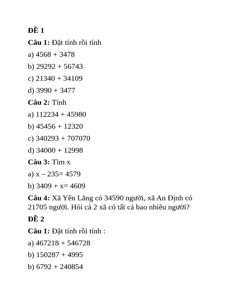 On Tap Cong Tru Lop 4 | PDF
