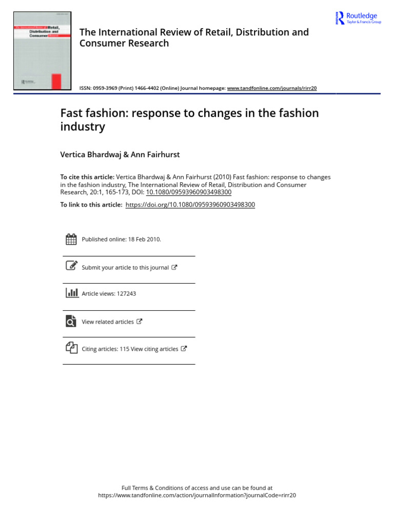 Fast Fashion Response To Changes in The Fashion Industry | PDF ...