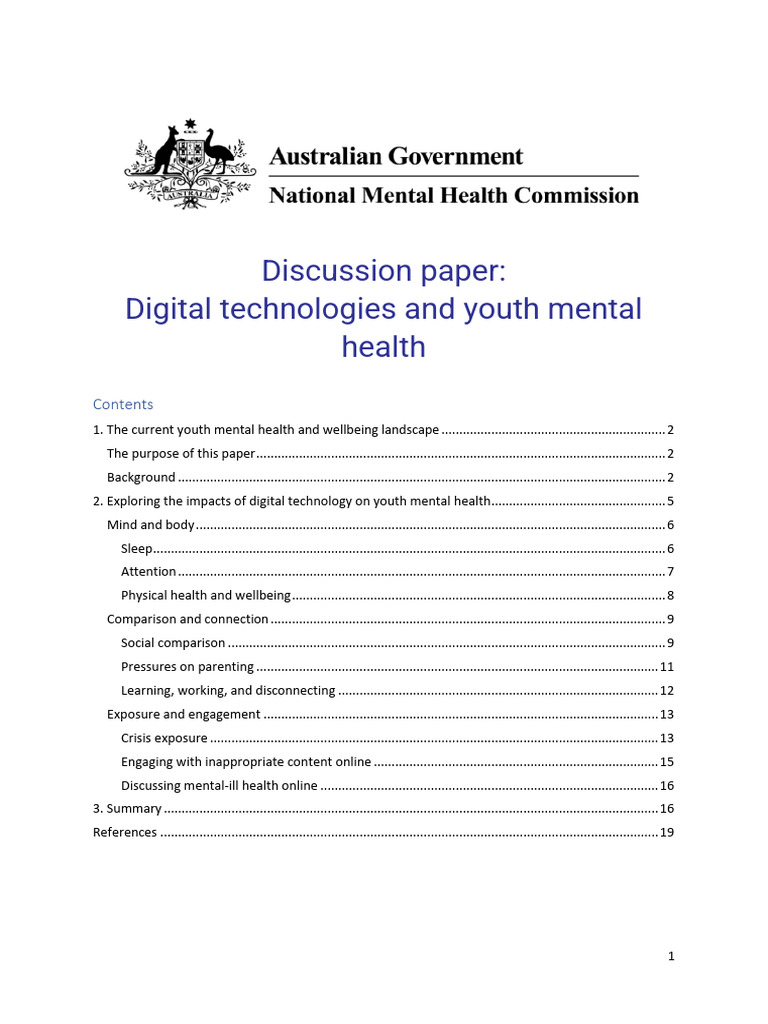 Digital Technologies and Youth Mental Health 2024 | PDF | Cyberbullying ...