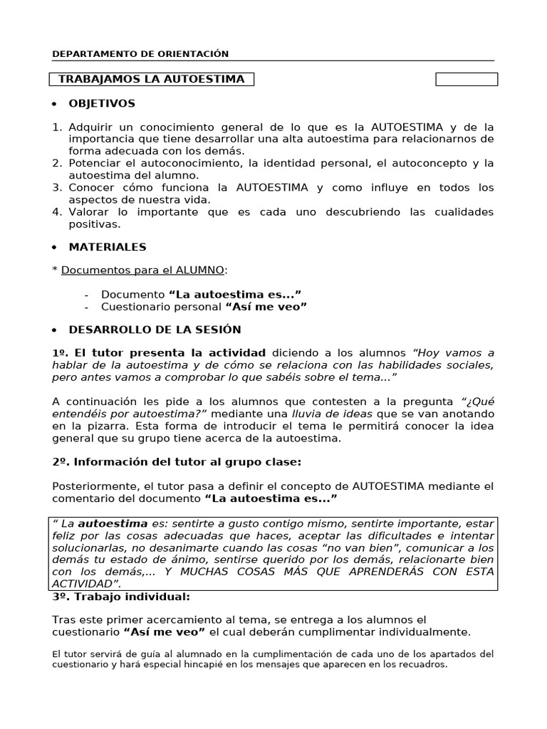 Autoestima: Claves para el Autoconocimiento | PDF | Autoestima