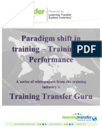 A Paradigm Shift in Training - Training For Performance