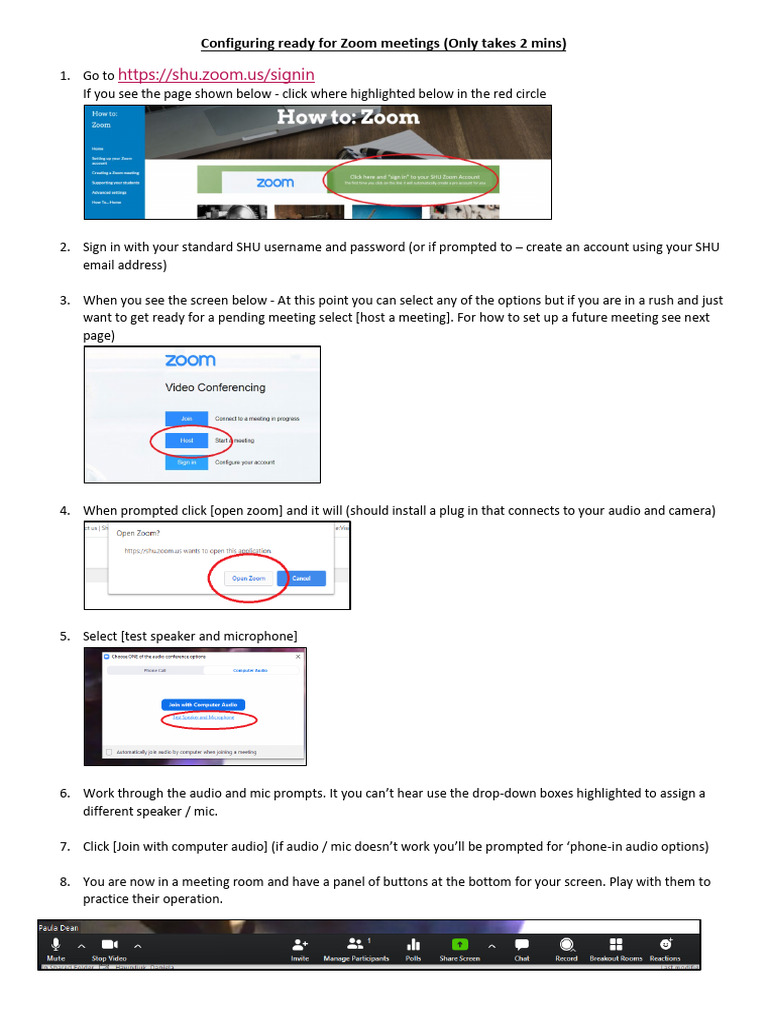Quick Zoom Meeting Setup Guide | PDF | World Wide Web | Internet & Web