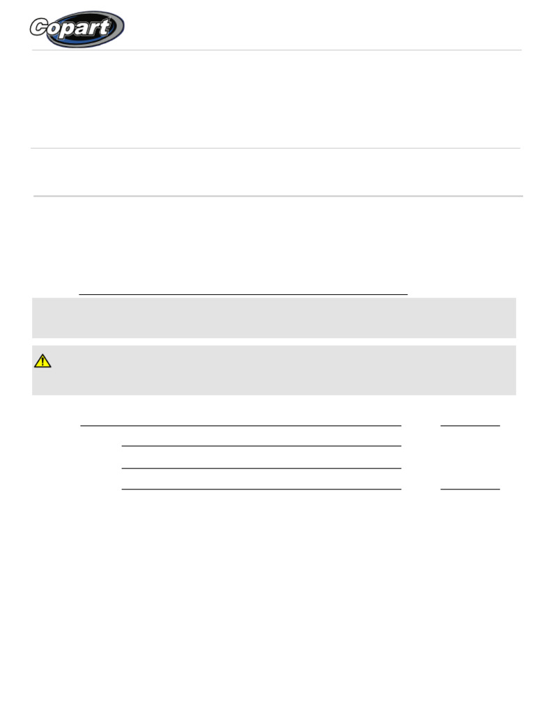 Copart Vehicle Sale Invoice Details | PDF