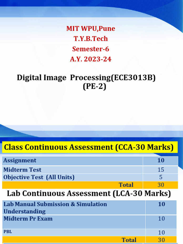 Digital Image Processing Course Overview | PDF | Optical Resolution ...