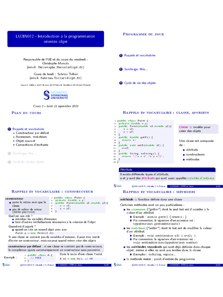 Surcharge en Java : Concepts clés | PDF | Java (Langage de ...