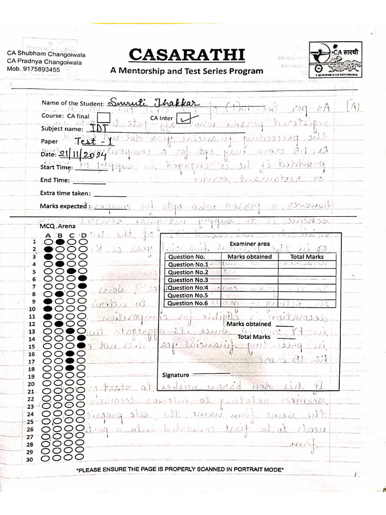 Idt Test-1 | PDF