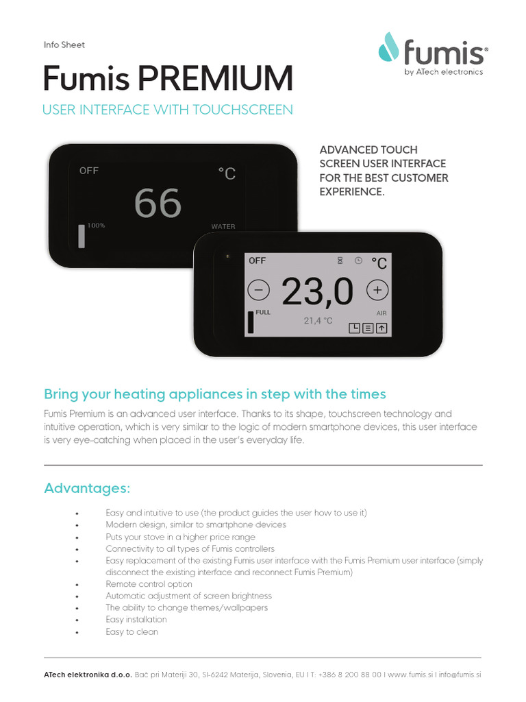 FUMIS Premium-UI InfoSheet ENGLISH | PDF | Smartphone | Touchscreen