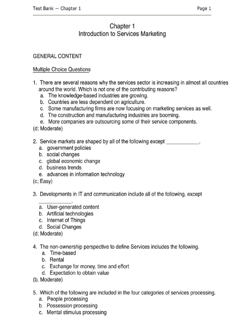 Chapter 1 Test Bank | PDF