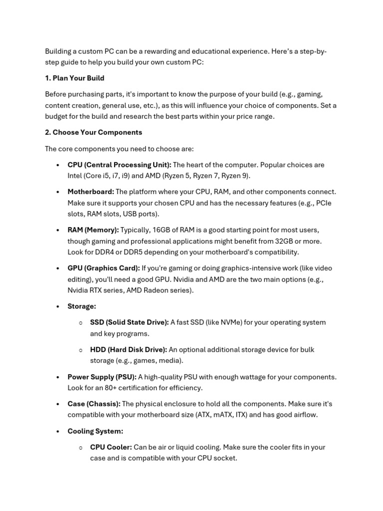 custom pc | PDF | Solid State Drive | Graphics Processing Unit