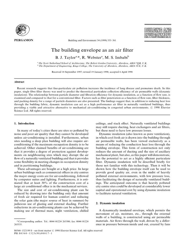 The Building Envelope As An Air | PDF | Particulates | Building Insulation