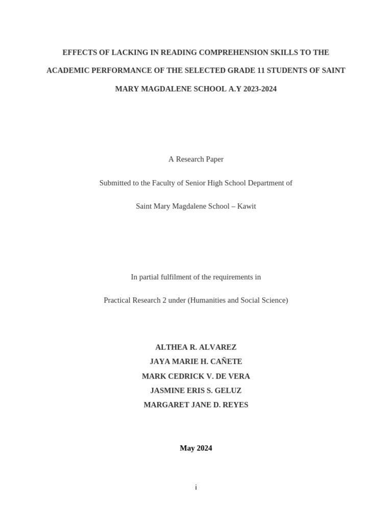 Research introduction pdf reading comprehension cognition
