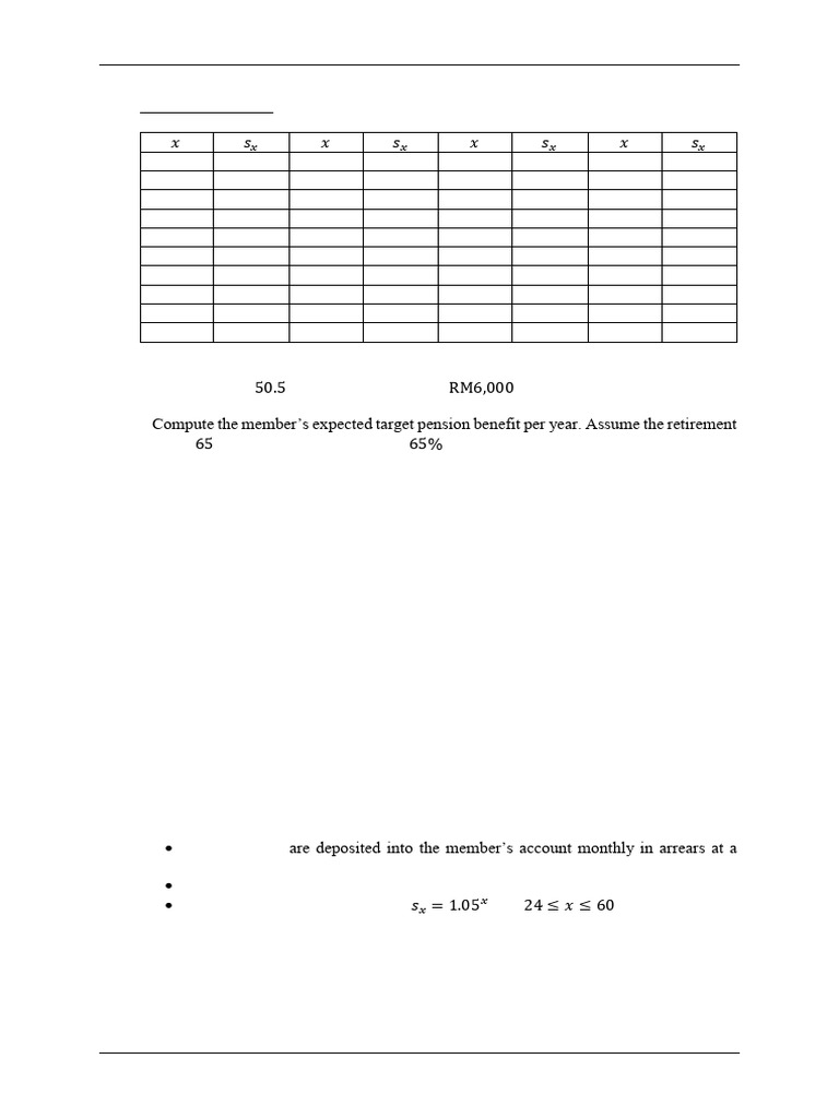 Pension Mathematics Salary Scale Analysis | PDF | Retirement | Pension