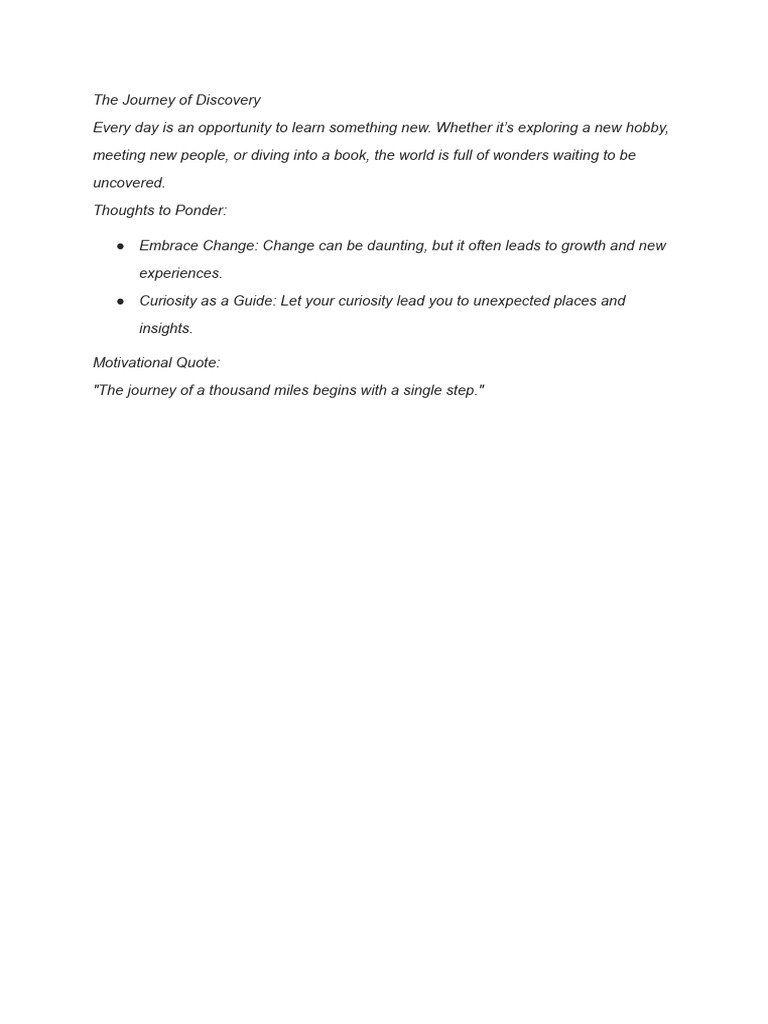 The Journey of Discovery PDF