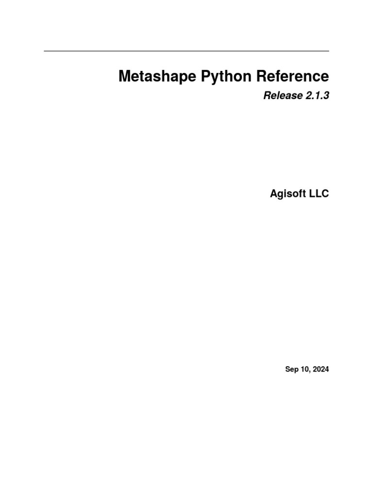 Metashape Python Api 2 1 3 | PDF | Parameter (Computer Programming ...