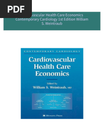 Cardiovascular Health Care Economics Contemporary Cardiology 1st Edition William S. Weintraub download pdf