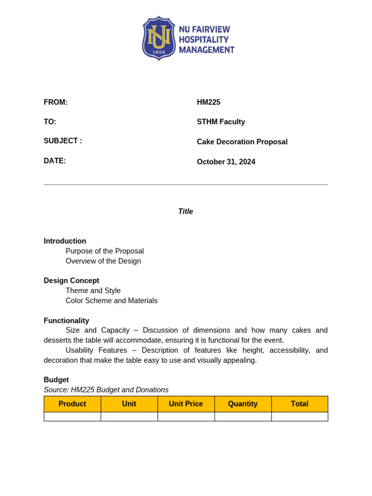 Hm225 Cake Proposal Pdf Cakes Cupcake