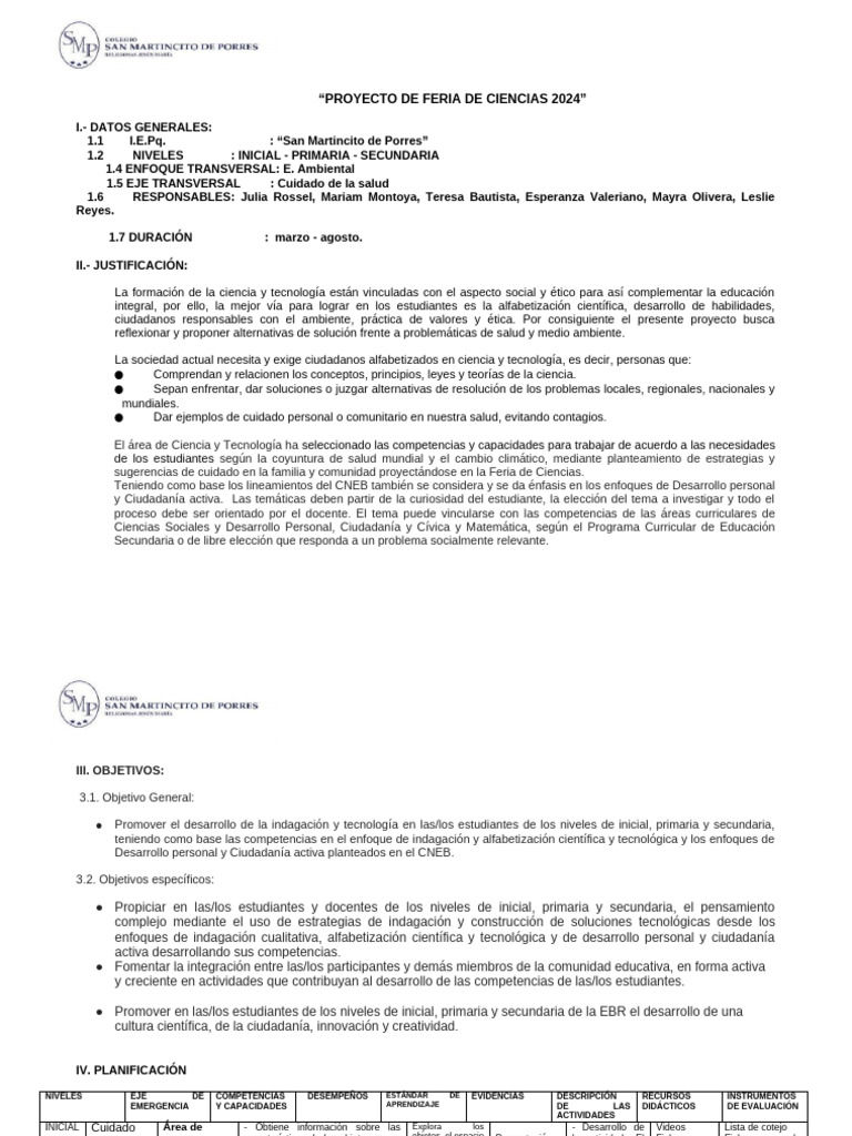FERIA DE CIENCIAS 2024 Actualizado | PDF | Investigación cuantitativa ...
