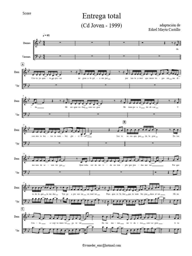 Entrega Total: Letra de Canción | PDF